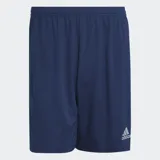 Short deportivo Adidas Entrada 22, color azul marino, con cintura elástica y logo Adidas en color blanco en la parte inferior delantera.
