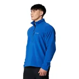 Buzo polar Columbia modelo Fast Trek III, color azul, con cuello alto, cierre frontal parcial y bolsillo con cierre en el pecho.