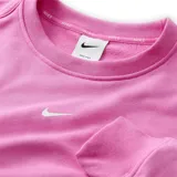 Buzo deportivo rosa de cuello redondo y mangas largas, con logo de Nike bordado en el pecho.