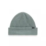 Gorro de lana Vans color verde agua, tejido en punto canalé con logo de la marca en etiqueta tejida en el dobladillo.