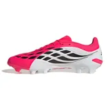 Championes de fútbol Adidas Predator League FG, con diseño en color fucsia y blanco, detalles en negro y tecnología Nanostrike.