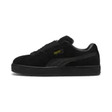 Championes urbanos Puma modelo Suede XL, color negro con detalles en dorado. Confeccionados en gamuza con cordones anchos y suela de goma texturizada.