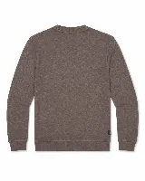 Buzo Brooksfield modelo Larsson, color marrón topo con textura melange, cuello redondo ribeteado y pequeño estampado circular en el pecho.