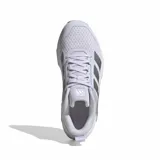 Championes de training Adidas Dropset Control, color lila con las tres tiras características en tono plateado, diseñados para ofrecer estabilidad y soporte en entrenamientos de fuerza.