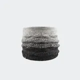 Cuello de punto grueso con forro polar PrimaLoft®, diseño degradado de gris claro a negro.