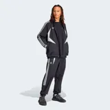 Campera deportiva Adidas Originals Climacool negra con detalles en blanco. Cuenta con cuello alto, cierre frontal, bolsillos laterales y las tres líneas características de la marca en las mangas.