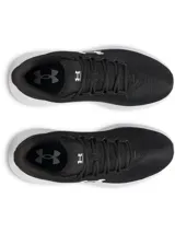 Championes de running Under Armour modelo Phade RN 3, color negro con entresuela blanca. Presentan una parte superior de malla ligera y transpirable con el logo de la marca en el lateral y suela de goma con ranuras flexibles.