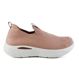 Championes deportivos American Sport Baku color rosa con capellada tejida y suela blanca.