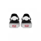 Championes Vans modelo Brooklyn Ls Platform de color negro con detalles en blanco, diseño de plataforma y la característica franja lateral Sidestripe.