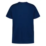 Remera de algodón color azul marino con estampa frontal de paisaje desértico y la frase 'Take the scenic route'.