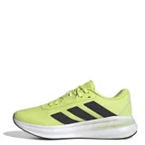 Championes Adidas Galaxy 7, color verde claro con detalles en negro y blanco, ideales para running.