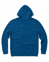 Saco gris de tejido con textura a cuadros, de calce relajado. Presenta capucha, cintura ajustable con cordón interno y dos bolsillos frontales.