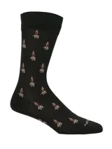 Medias de caña media color gris oscuro, con estampado repetido de perros Basset Hound.