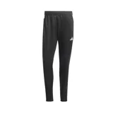 Pantalón de entrenamiento Adidas Tiro 25 Essentials negro con logo blanco. Confeccionado con tejido AEROREADY que absorbe la humedad, ofrece un ajuste cómodo y moderno. Presenta cintura elástica con cordón, bolsillos laterales con cierre y cierres en los tobillos.