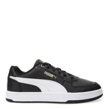 Championes Puma Caven 2.0 de cuero sintético blanco con detalles en gris y celeste.