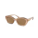 Lentes de sol Michael Kors color rosa nude con forma cat-eye y lentes marrones.