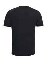 Remera deportiva Under Armour UA Rush Seamless Leg de color negro, con diseño de manga corta y cuello redondo. Cuenta con tejido de punto suave, ventilación de malla estratégica, logotipos iridiscentes y tecnología infrarroja UA RUSH.
