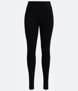 Pantalón tipo legging de corte ajustado, con diseño de tiro alto y detalle de elásticos laterales en la cintura. Confeccionado en una mezcla de viscosa, poliamida y elastano.