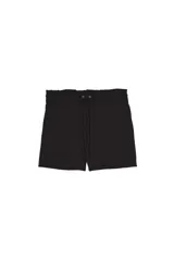 Shorts de algodón color negro, con cintura elástica estilo paperbag y cordón ajustable. Cuenta con bolsillos laterales.