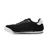 Championes deportivos American Sport modelo Resh Sprint, color negro con dos franjas blancas laterales, suela blanca y detalles en el talón.