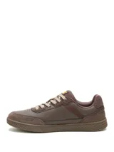 Zapatillas Caterpillar modelo Pause Retro Leather, de color marrón, con diseño minimalista de inspiración retro, confeccionadas en cuero y ante con suela de goma texturizada.