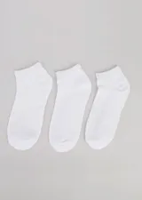 Pack de tres pares de medias tobilleras grises de algodón.