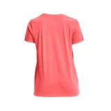 Remera Under Armour de mujer color rojo, de corte clásico y manga corta. Presenta el logo de la marca estampado en el pecho con diseño de animal print.