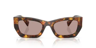 Lentes de sol Miu Miu modelo 09W con armazón de acetato carey y cristales marrones claros.
