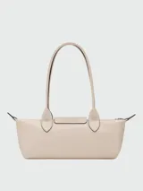 Cartera de hombro pequeña Longchamp Le Pliage Xtra, de diseño estructurado en color marrón oscuro, con asas de hombro y cierre superior.