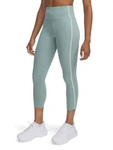 Calzas deportivas de tiro alto color verde menta, con diseño cropped a la altura de los tobillos, cintura ancha de ajuste seguro y franjas laterales en tono blanco.