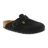 Zueco Boston SFB LEVE, color negro, con plantilla anatómica de corcho-látex y capellada de cuero gamuzado.