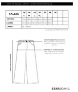 Jean de corte ancho confeccionado en denim azul oscuro con pespuntes a contratono y cinturón desmontable con ojalillos metálicos.