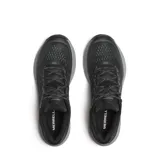 Championes de trail running Merrell modelo Nova 4, color negro con entresuela gris. Presentan parte superior de malla transpirable con refuerzos de TPU, cierre con cordones y suela de goma con tecnología Quantum Grip para mayor tracción.