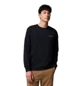 Remera de manga larga Columbia modelo Csc Seasonal Logo Ls, de color negro y diseño liso, con el logo de la marca estampado en el pecho.