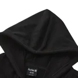 Campera con capucha Hurley con cierre frontal y bolsillos tipo canguro.