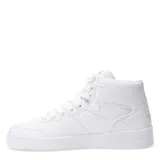 Championes de caña media Topper modelo Terre Mid, color blanco, confeccionados en material sintético con textura similar al cuero. Presentan cierre con cordones al tono, suela de goma plana y diseño de estilo urbano.