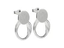 Aros colgantes de plata 925 con forma circular.