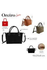 Cartera tipo bolso de mano color marrón, confeccionada en material con textura de gamuza. Presenta doble asa superior, correa larga ajustable y extraíble, y un detalle decorativo de labios en el frente junto al logo de la marca.