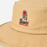 Sombrero de ala ancha Rip Curl Search Canvas Wide Brim color beige con logo bordado en el frente.