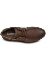 Botas de cuero marrón para hombre, modelo Pegada 126751, de caña corta con cordones y suela de goma.