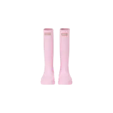 Botas de agua altas Hunter modelo Downpour Tall, color rosado con suela track y logo de la marca en la parte frontal superior.