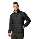 Campera puffer Columbia modelo Delta Ridge II Down Heat Seal, de color negro con diseño acolchado termosellado y cierre frontal. Cuenta con tecnología Omni-Heat™ y relleno de plumón.