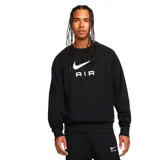 Buzo Nike Air de cuello redondo y manga larga, color negro con el logo de la marca y la palabra 'AIR' estampados en blanco en el centro del pecho.