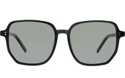 Lentes de sol unisex Focus modelo 5037, con montura negra de acetato y lentes grises polarizadas.