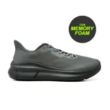 Championes deportivos American Sport modelo Bevan, color gris, con diseño de malla texturizada y suela gruesa negra con amortiguación de memory foam.