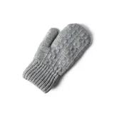 Guantes tipo manopla de tejido de punto en color gris, con puño acanalado elástico.
