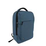 Mochila urbana Topper en color azul melange, con compartimento principal con cierre, bolsillo frontal con cierre y manija superior reforzada. Presenta logo de la marca en la parte inferior.