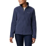 Campera polar Columbia modelo Fast Trek II, de color azul oscuro. Presenta cuello alto, cierre frontal completo, bolsillos laterales con cierre y un bolsillo adicional con cierre en la manga izquierda. Diseño ligero y funcional con logo de la marca bordado en el pecho.