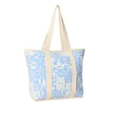 Bolso de mano tipo tote Rip Curl Mixed Canvas de 31 litros, con estampado de flores en tonos celeste y blanco.