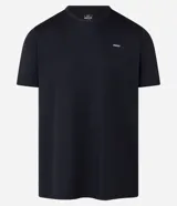 Remera deportiva de manga corta con cuello redondo, confeccionada en tejido técnico de poliéster con tecnología de secado rápido. Presenta recortes laterales en poliamida y detalles reflectantes.